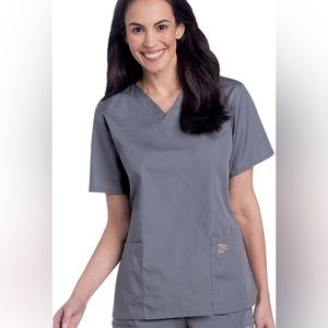 Landau Scrub Zone Relaxed Fit 2-Pocket V-Neck Scrub Top for Women 70221